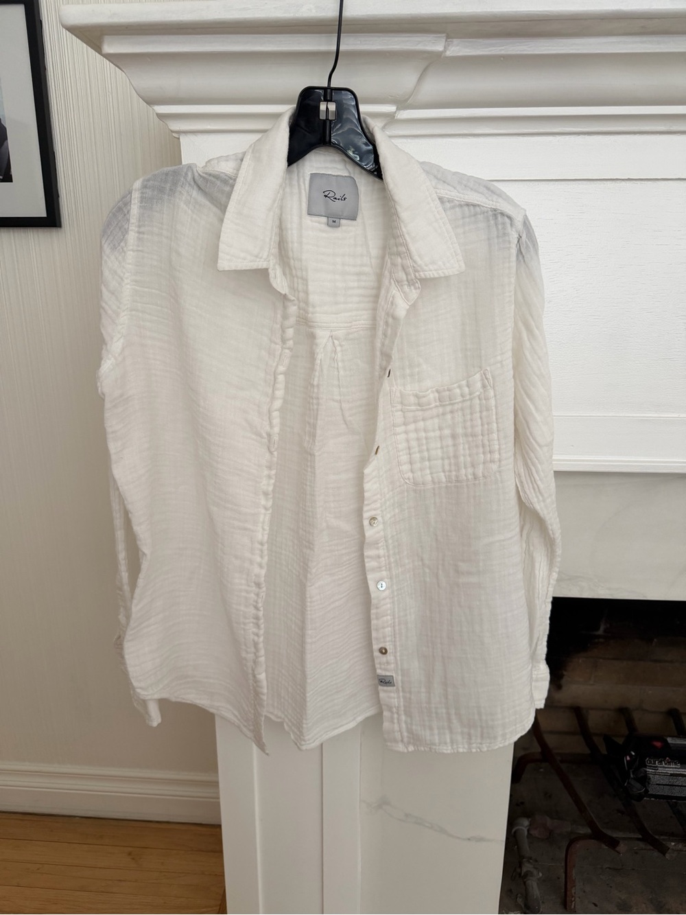 Rails Cream Gauze Button-Down Shirt
